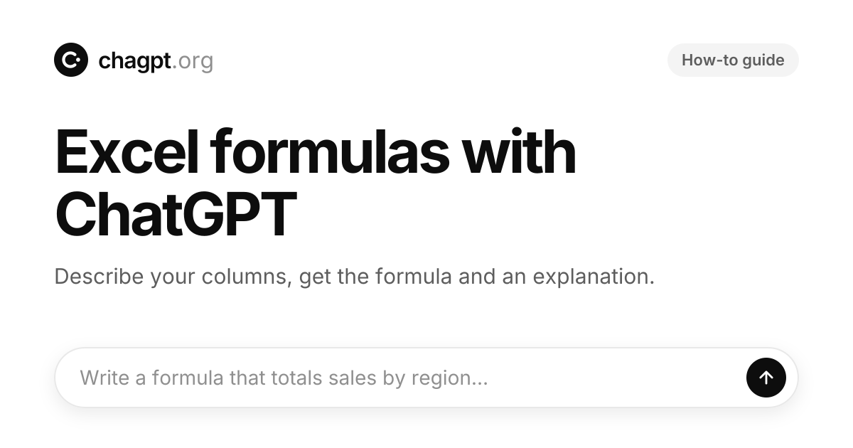 How to Write Excel Formulas with ChatGPT (and Sheets) · ChaGPT